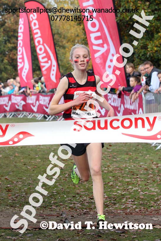 Girls under-15s, National Cross Country Relays, Berry Park, Mansfield. Photo: David T. Hewitson/Sports for All Pics